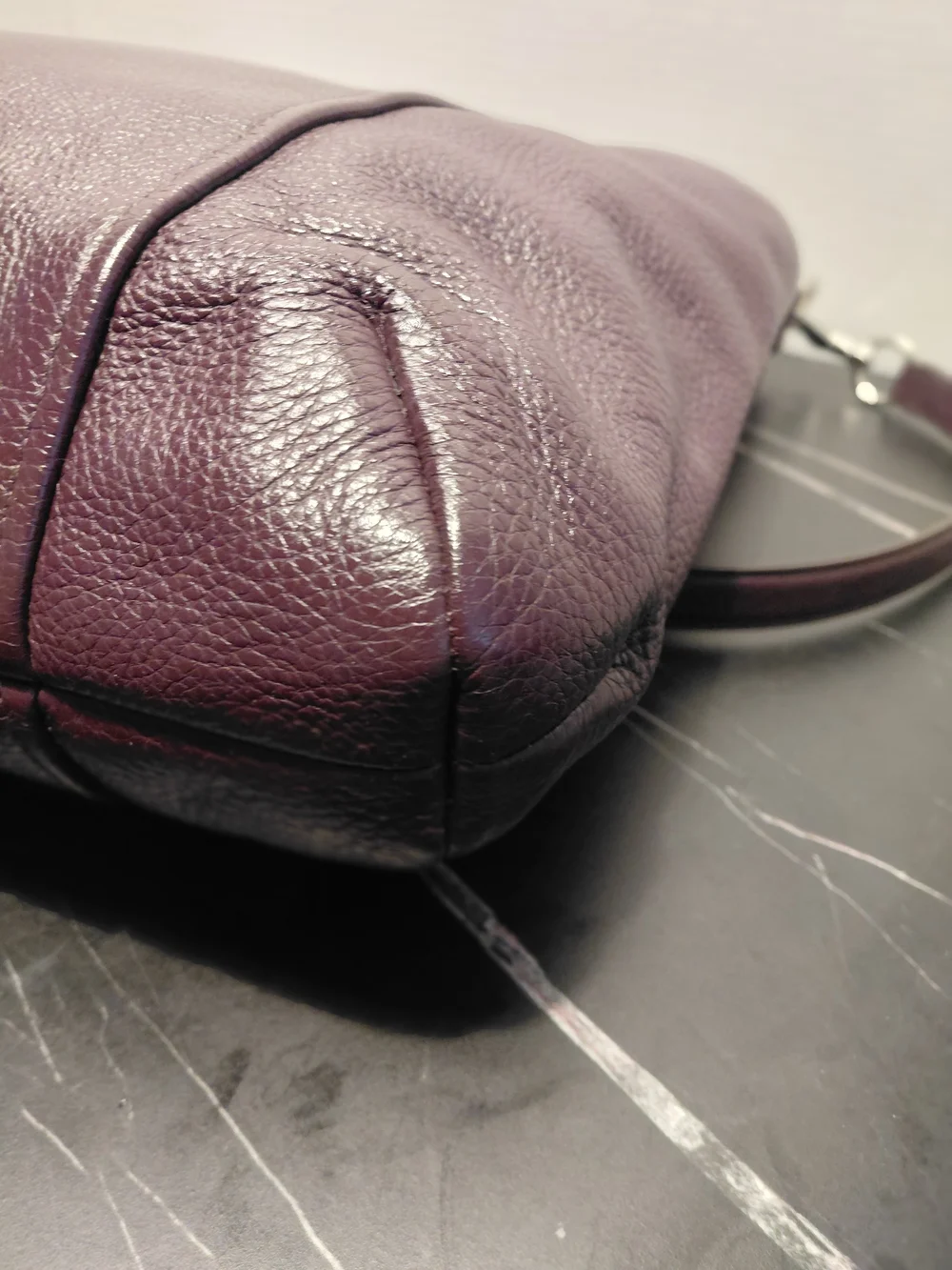 Coach Pebbled Leather Shoulder Bag/ Crossbody in Deep Plum.